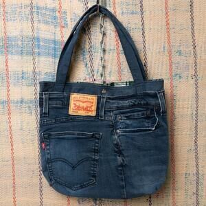 Reworked upcycled tote bag
